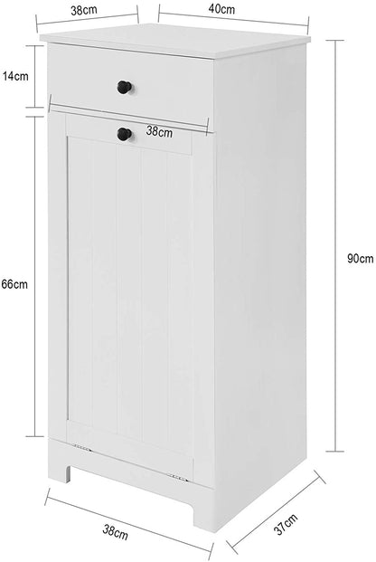 NNEDSZ White Bathroom Cabinet with Laundry Basket and Drawer - UrbanNest Co