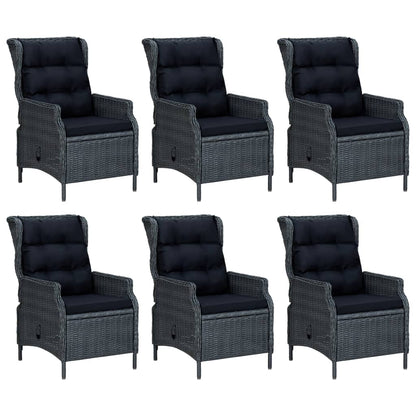 NNEVL 7 Piece Garden Dining Set Dark Grey Poly Rattan - UrbanNest Co