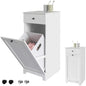NNEDSZ White Bathroom Cabinet with Laundry Basket and Drawer - UrbanNest Co