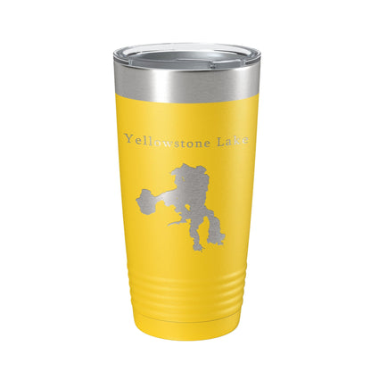 Yellowstone Lake Map Tumbler Travel Mug Insulated Laser Engraved Coffee Cup Wyoming 20 oz - UrbanNest Co