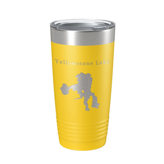 Yellowstone Lake Map Tumbler Travel Mug Insulated Laser Engraved Coffee Cup Wyoming 20 oz - UrbanNest Co