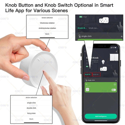 New Tuya ZigBee Smart Knob Switch DIY Wireless Scene Button Rotatable Dimmer Switch Home Appliances Automation Linkage Remoter - UrbanNest Co