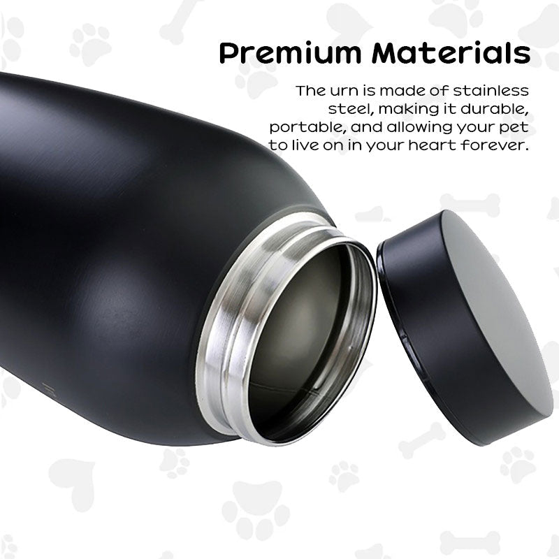 Stainless Steel Pet Memorial Urn: Black Portable & Moisture - Proof Ash Keepsake Designed for Small Pets - UrbanNest Co