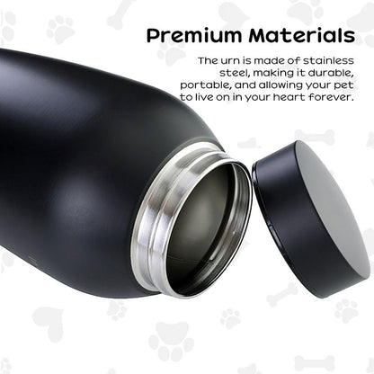 Stainless Steel Pet Memorial Urn: Black Portable & Moisture - Proof Ash Keepsake Designed for Small Pets - UrbanNest Co