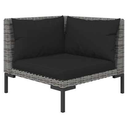 NNEVL 9 Piece Garden Lounge Set with Cushions Poly Rattan Dark Grey - UrbanNest Co