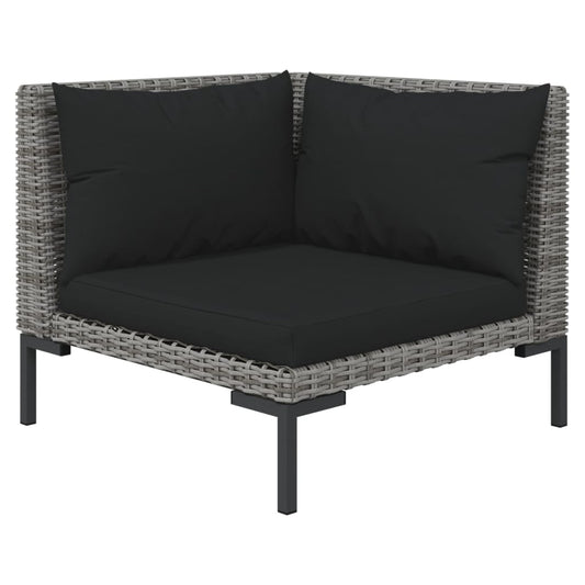 NNEVL 9 Piece Garden Lounge Set with Cushions Poly Rattan Dark Grey - UrbanNest Co