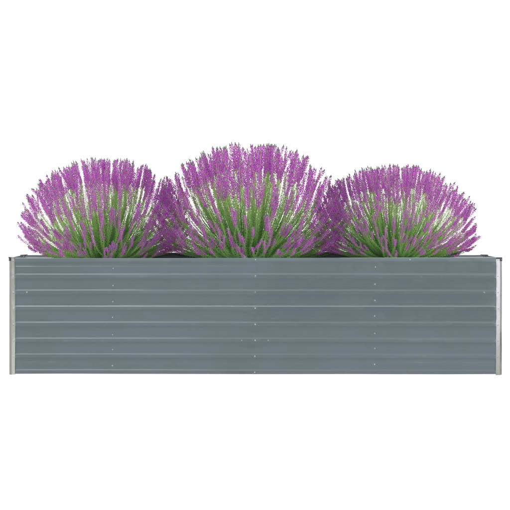 NNEVL Raised Garden Bed 320x40x77 cm Galvanised Steel Grey - UrbanNest Co