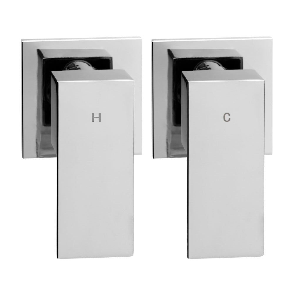 NNEDSZ WElS 8 Rain Shower Head Taps Square High Pressure Wall Arm DIY Chrome - UrbanNest Co