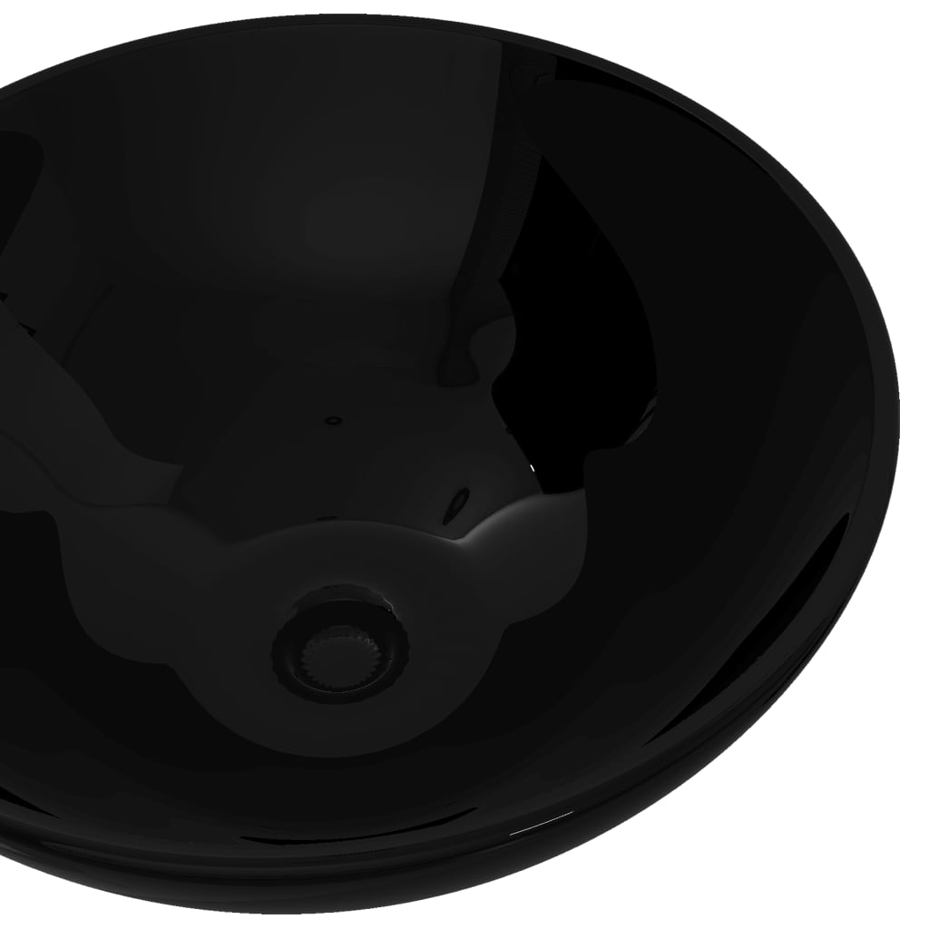 NNEVL Ceramic Bathroom Sink Basin Black Round - UrbanNest Co