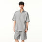 Lightweight Breathable Street - Style Striped Polo Shirt and Shorts Set for Men - UrbanNest Co