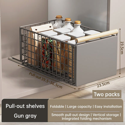 New Kitchen Pull - Out Cabinet Organizer, Sliding Rail Drawer for Spice and Bottle Storage - UrbanNest Co