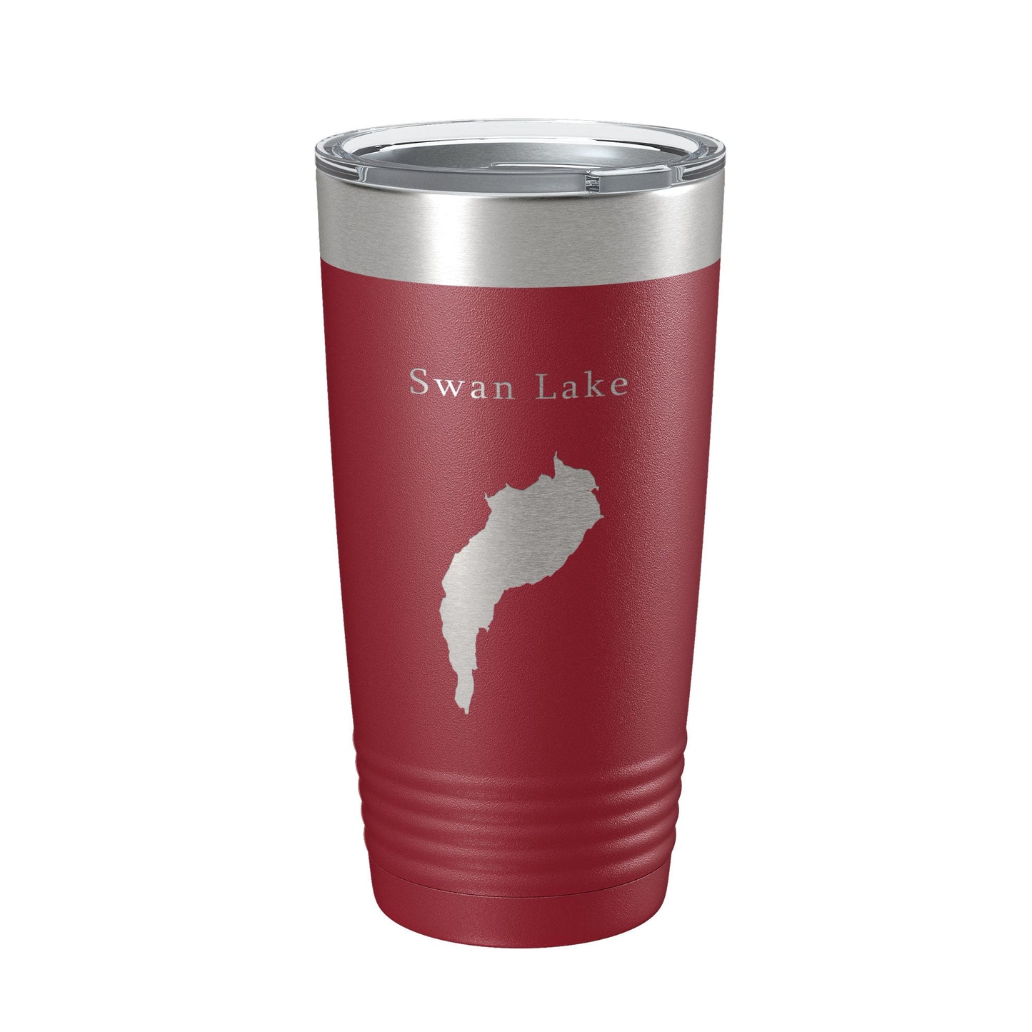 Swan Lake Map Tumbler Travel Mug Insulated Laser Engraved Coffee Cup Maine 20 oz - UrbanNest Co