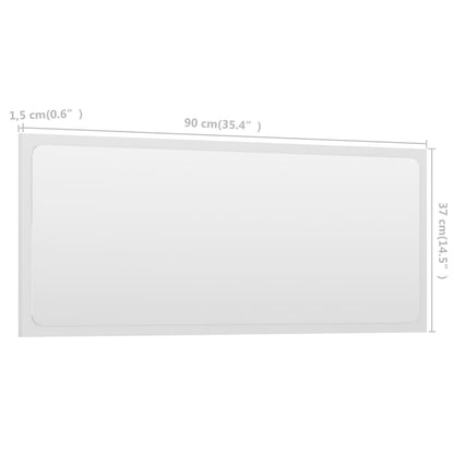 NNEVL Bathroom Mirror White 90x1.5x37 cm Chipboard - UrbanNest Co