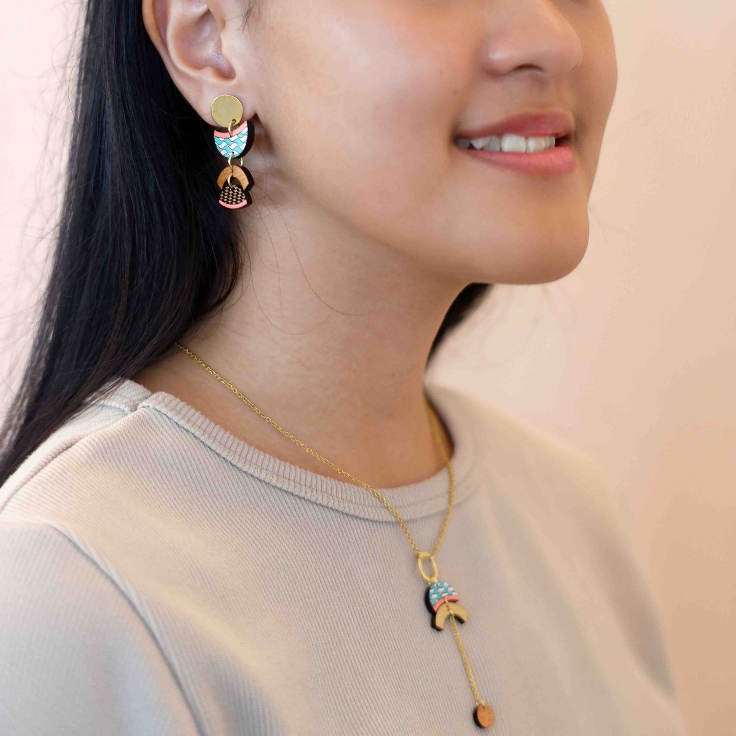 Thallaso Recycled Wood Gold Necklace - UrbanNest Co