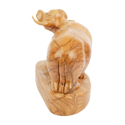 Handgeschnitzter Ochse aus Olivenholz – Exklusive Holzskulptur aus Bethlehem (18 cm) - UrbanNest Co