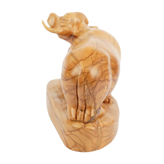 Handgeschnitzter Ochse aus Olivenholz – Exklusive Holzskulptur aus Bethlehem (18 cm) - UrbanNest Co
