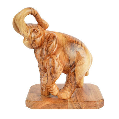 Handgeschnitzter Elefant aus Olivenholz – Exklusive Holzskulptur aus Bethlehem (20 cm) - UrbanNest Co