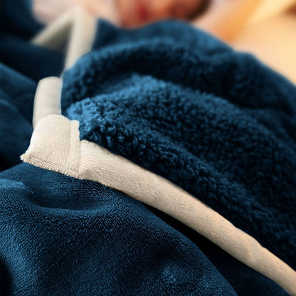 SOGA 2X Navy Blue Throw Blanket Warm Cozy Double Sided Thick Flannel Coverlet Fleece Bed Sofa Comforter - UrbanNest Co
