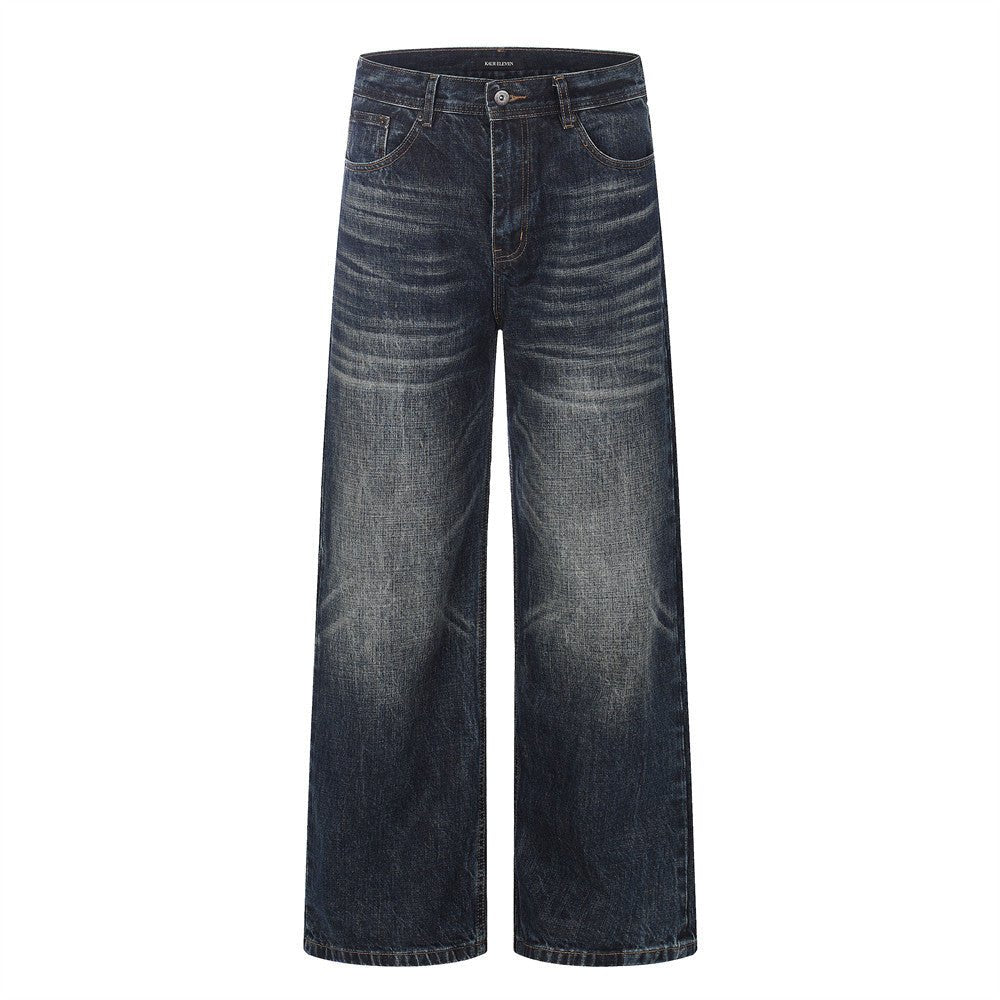 Grinding white washed denim pants - UrbanNest Co