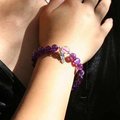 Sterling Silver Crystal Aroma Bracelet - Amethyst | Energy & Healing | Diffuser Jewellery | Gift for her - UrbanNest Co