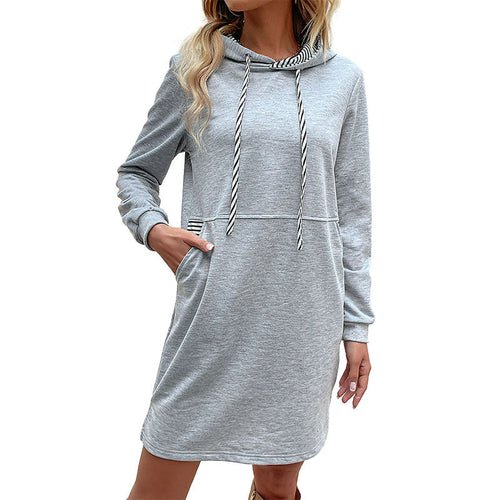 Women's Clothing Striped Patchwork Hoodie Skirt - UrbanNest Co