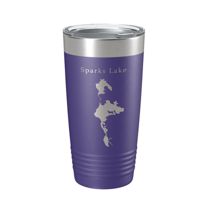 Sparks Lake Map Tumbler Travel Mug Insulated Laser Engraved Coffee Cup Oregon 20 oz - UrbanNest Co