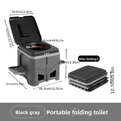 Foldable Portable Toilet for Car & Camping - Emergency Outdoor Stool with Odor - Proof Design, Adult Travel Toilet - UrbanNest Co