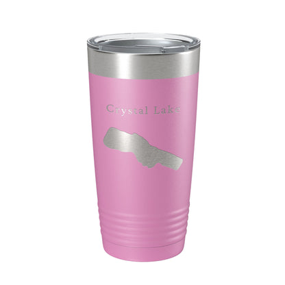 Crystal Lake Map Tumbler Travel Mug Insulated Laser Engraved Coffee Cup Michigan 20 oz - UrbanNest Co