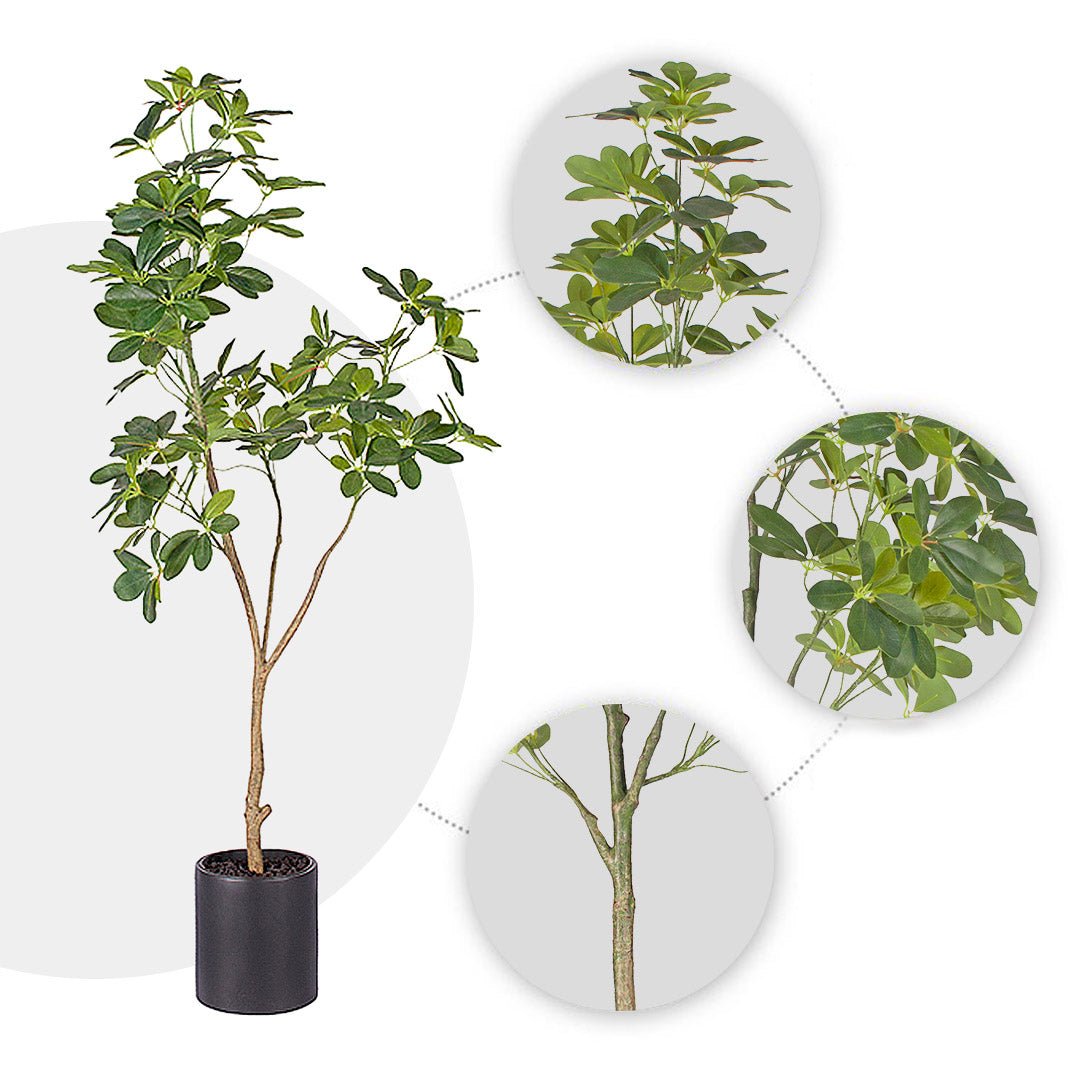 SOGA 2X 160cm Artificial Natural Green Schefflera Dwarf Umbrella Tree Fake Tropical Indoor Plant Home Office Decor - UrbanNest Co