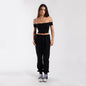 0891 - Women's Off Shoulder Cropped Tee - UrbanNest Co