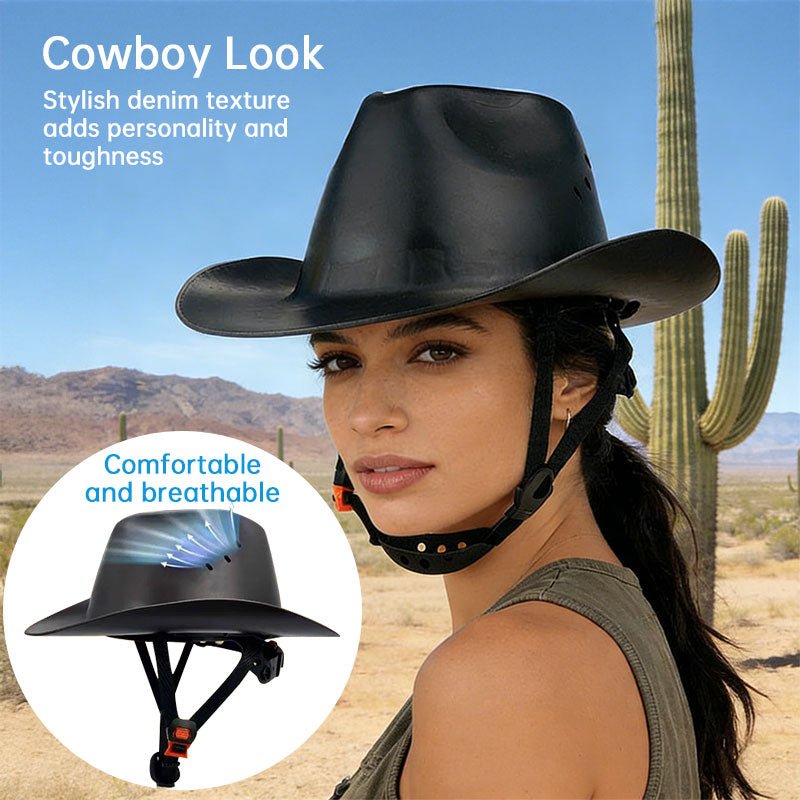 Full - Brim Cowboy Hard Hat with Goggles, ANSI - Certified Safety Helmet for Outdoor. - UrbanNest Co