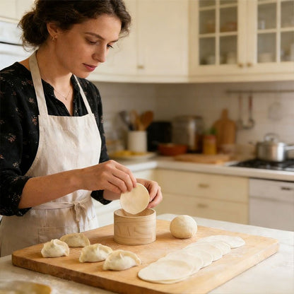 Hand - Held Wood Dumpling Maker Press - Quick Dough Wrapper Tool for Dumplings, Empanadas, Pierogi, and Hand Pies - UrbanNest Co