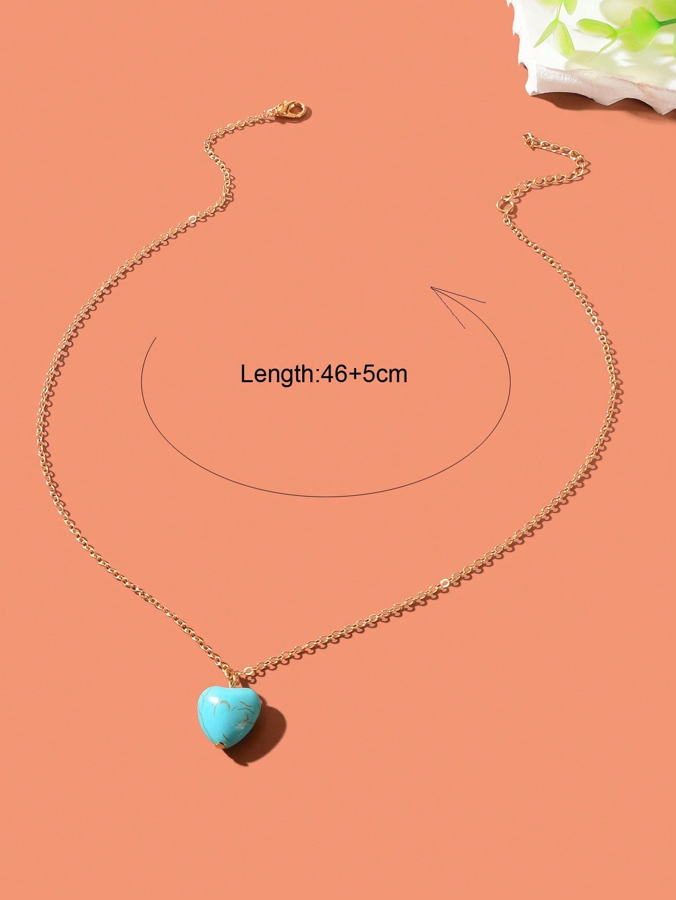 Fashion Gold Chain Turquoise Love Heart Pendant Necklace Boho Ethnic Accessories - UrbanNest Co