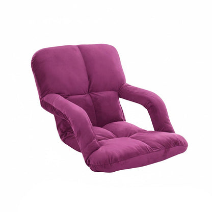 SOGA Foldable Lounge Cushion Adjustable Floor Lazy Recliner Chair with Armrest - Magenta - UrbanNest Co