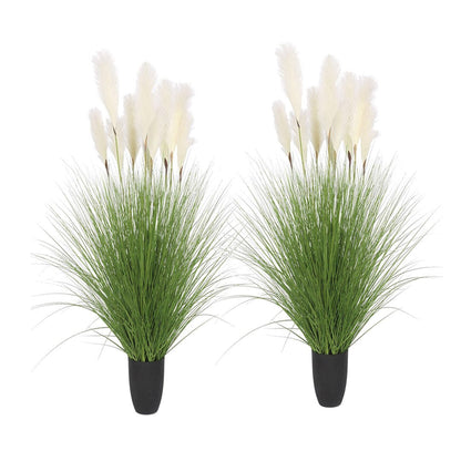 SOGA 2X 110cm Artificial Indoor Potted Reed Bulrush Grass Tree Fake Plant Simulation Decorative - UrbanNest Co