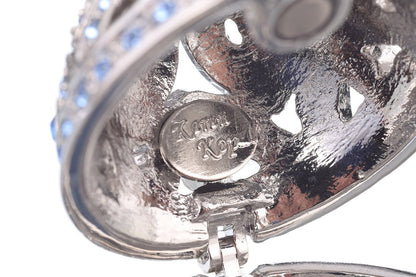 Silver Faberge Egg with Blue Crystals - UrbanNest Co