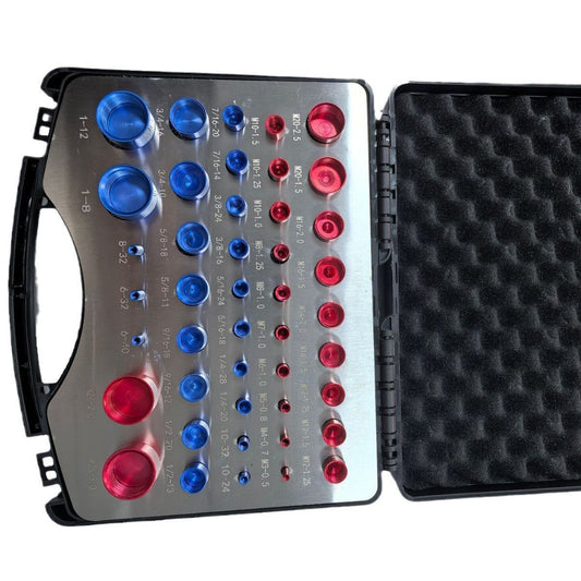 Extrusion Nut Bolt Thread Gauge Set, 44 - Piece Metric and Imperial Thread Checker for Aluminum Profile Processing - UrbanNest Co