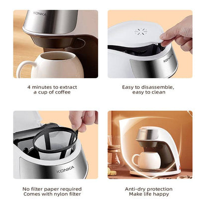 Compact Automatic Coffee Maker – Small Home & Office | Free Ceramic Cup Included - UrbanNest Co