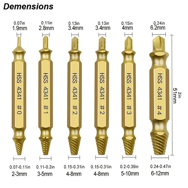 Damaged Screw Extractor Set HSS Drill Bit Stripped Broken Remover Small Easily Quickly Take Out Kit Easy Demolition Power Tools - UrbanNest Co