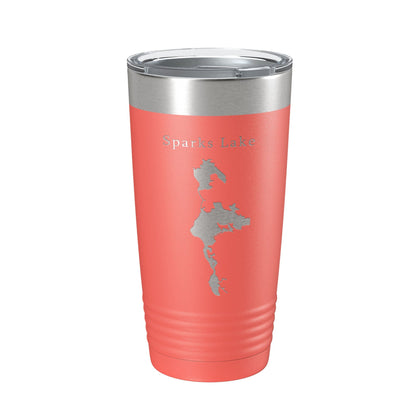 Sparks Lake Map Tumbler Travel Mug Insulated Laser Engraved Coffee Cup Oregon 20 oz - UrbanNest Co