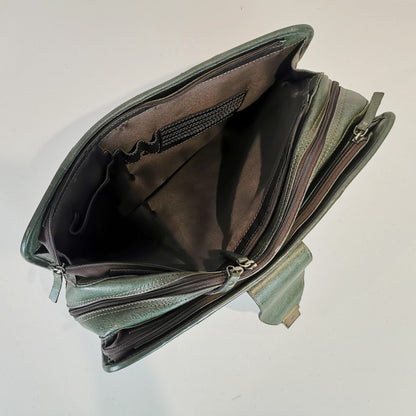 Leather Briefcase, Olive Green - UrbanNest Co