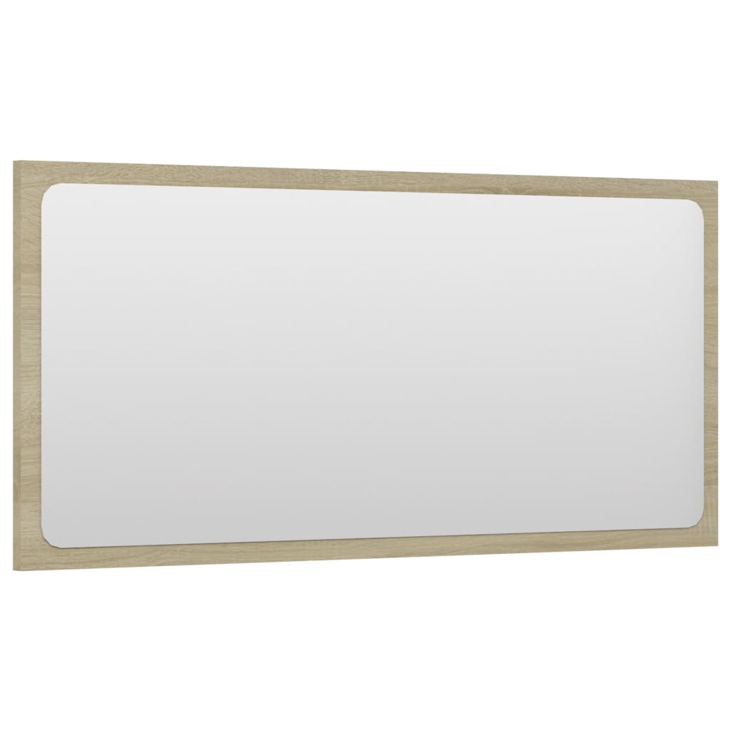 NNEVL Bathroom Mirror Sonoma Oak 80x1.5x37 cm Chipboard - UrbanNest Co