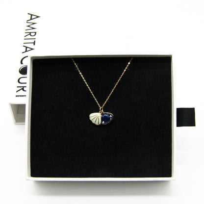 Green Shell Murano Aroma Necklace - Oceanic Depths | Energy & Healing | Diffuse on the go | Sterling Silver Gift - UrbanNest Co