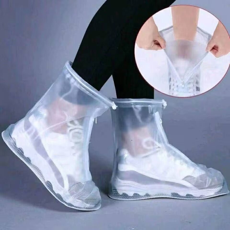 Waterproof Shoe Covers with Zipper, Thickened Rain Boot Covers, PVC Mid - Calf Shoe Covers for Travel - UrbanNest Co