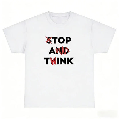 Stop and Think T-shirt Funny Sarcastic Tee Y2K - UrbanNest Co