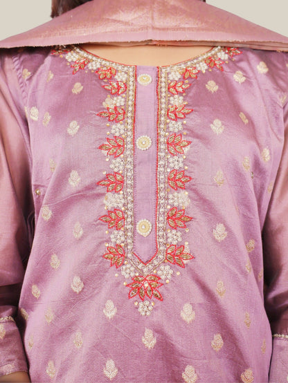 Women's Silk Kurta - Pant, and Dupatta Set - UrbanNest Co