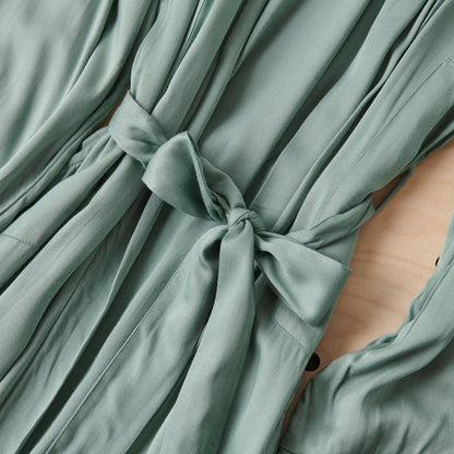 Bamboo Robe in Sage Green - Long Length - UrbanNest Co