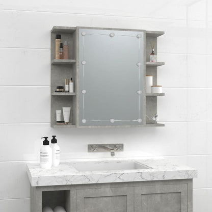NNEVL Mirror Cabinet with LED Concrete Grey 70x16.5x60 cm - UrbanNest Co