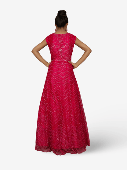 Gown with Glitter & Shimmery effect for Women by Shreekama - UrbanNest Co