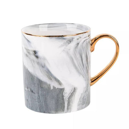 Creative Ceramic Mug With Marble Pattern And Gold Handle - UrbanNest Co